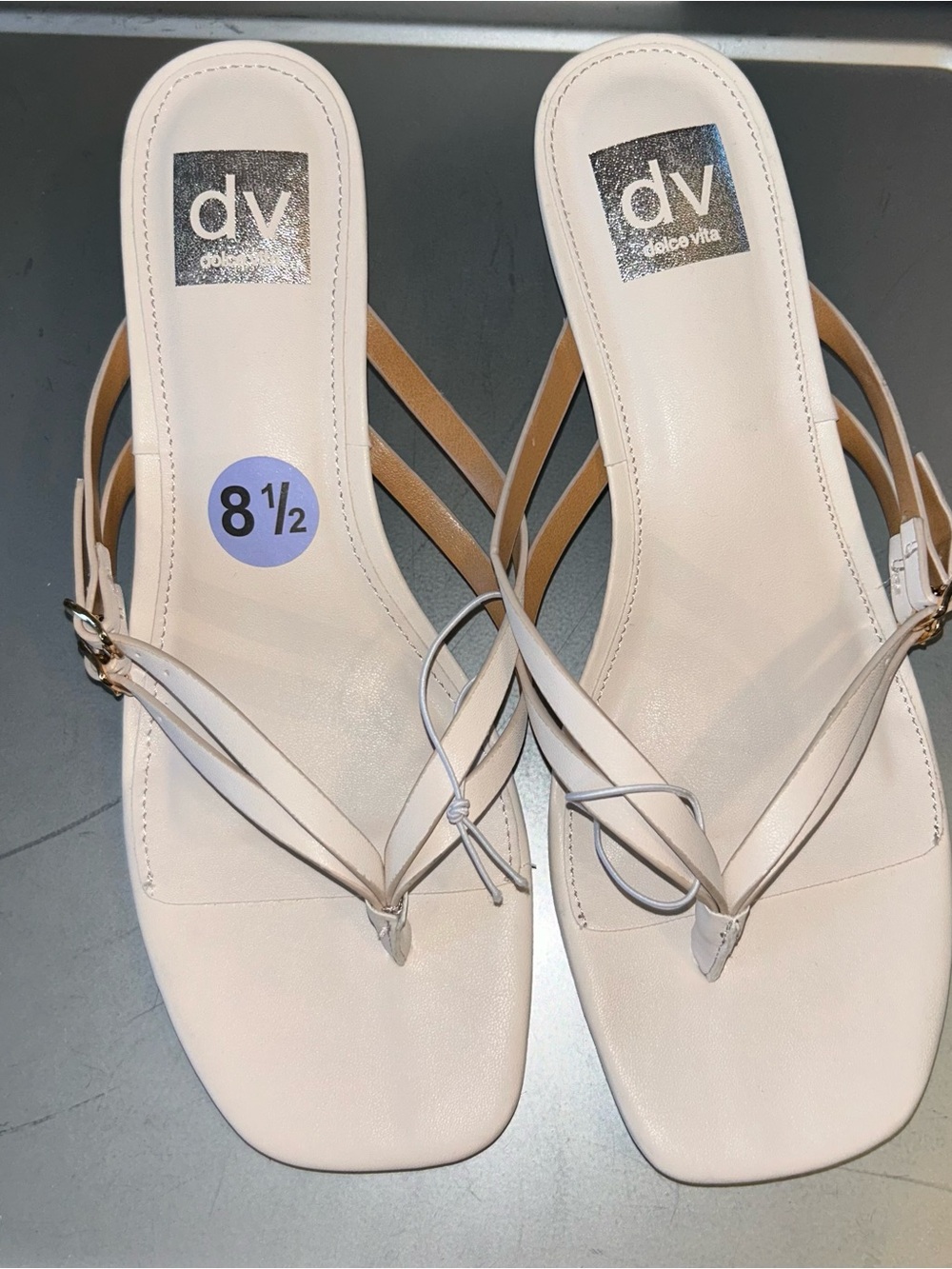 DV by Dolce Vita Strappy Thong Flip Flop Kitten Heel Sandals